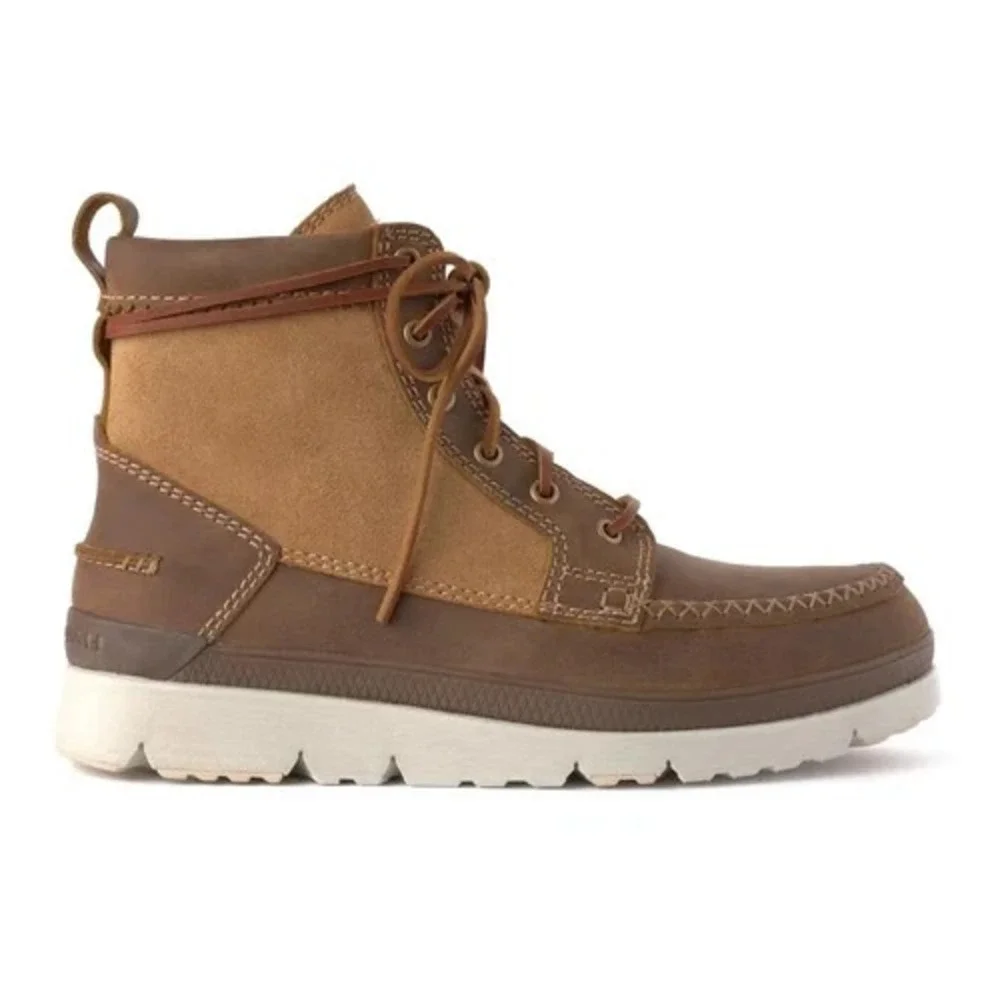 New Men's Manitobah Mukluks Mesa Moc Toe Waterproof Leather Boot‎ Oak/Chene, 10